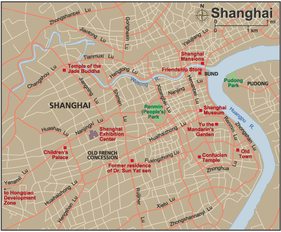 Stadtkarte Shanghai