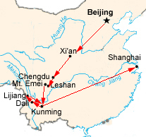 Leshan, Emei, Dali, Lijiang, Kunming
